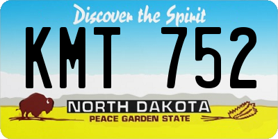 ND license plate KMT752