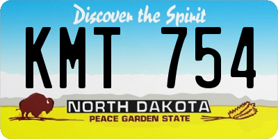 ND license plate KMT754
