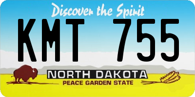 ND license plate KMT755