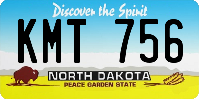 ND license plate KMT756