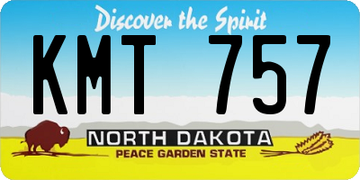 ND license plate KMT757