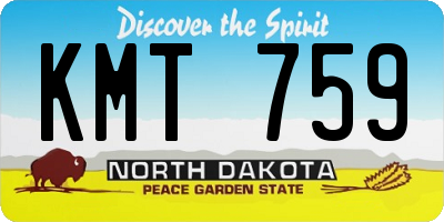 ND license plate KMT759