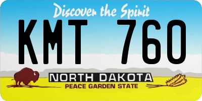 ND license plate KMT760