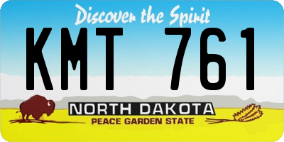 ND license plate KMT761