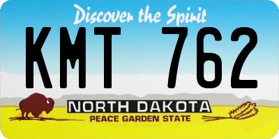 ND license plate KMT762