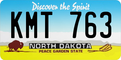 ND license plate KMT763