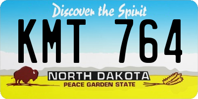 ND license plate KMT764