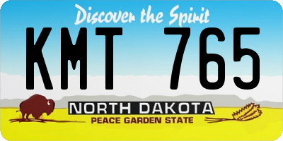 ND license plate KMT765