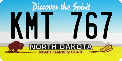 ND license plate KMT767