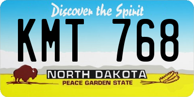 ND license plate KMT768