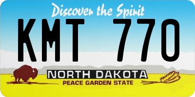 ND license plate KMT770