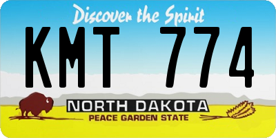 ND license plate KMT774
