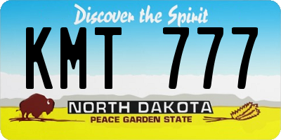 ND license plate KMT777