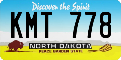 ND license plate KMT778