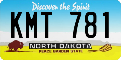 ND license plate KMT781