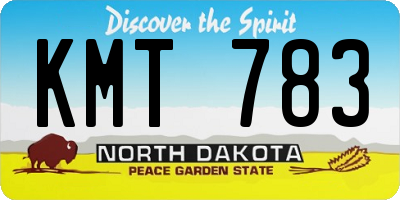 ND license plate KMT783