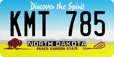 ND license plate KMT785