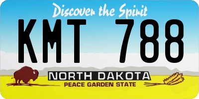 ND license plate KMT788