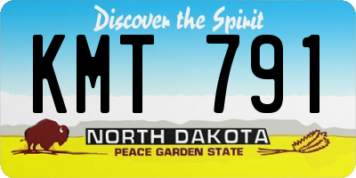 ND license plate KMT791