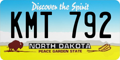 ND license plate KMT792