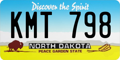 ND license plate KMT798