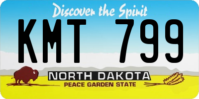ND license plate KMT799