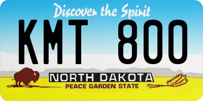 ND license plate KMT800