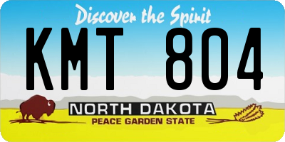 ND license plate KMT804