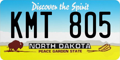 ND license plate KMT805