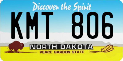 ND license plate KMT806