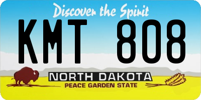 ND license plate KMT808