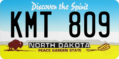 ND license plate KMT809