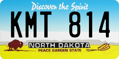 ND license plate KMT814