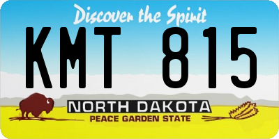 ND license plate KMT815