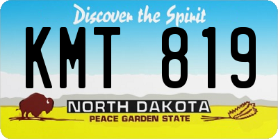 ND license plate KMT819