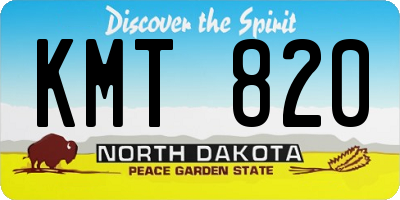 ND license plate KMT820