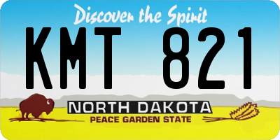 ND license plate KMT821