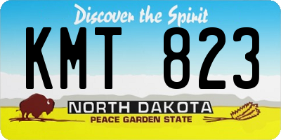 ND license plate KMT823