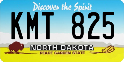 ND license plate KMT825