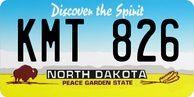 ND license plate KMT826