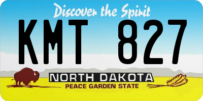 ND license plate KMT827