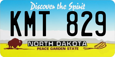 ND license plate KMT829