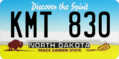 ND license plate KMT830
