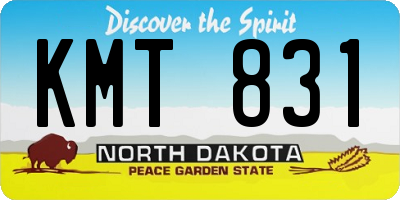 ND license plate KMT831