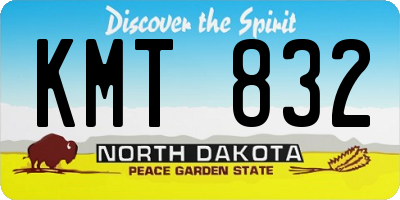 ND license plate KMT832