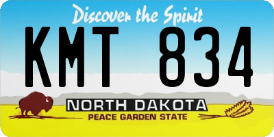 ND license plate KMT834