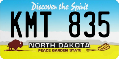 ND license plate KMT835