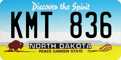 ND license plate KMT836