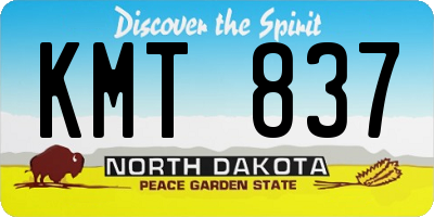 ND license plate KMT837