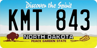 ND license plate KMT843